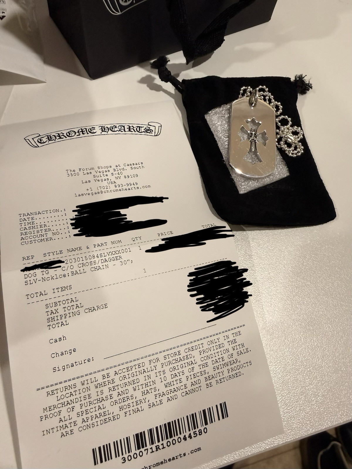 Chrome Hearts Cutout Cross with Dagger Dog Tag
