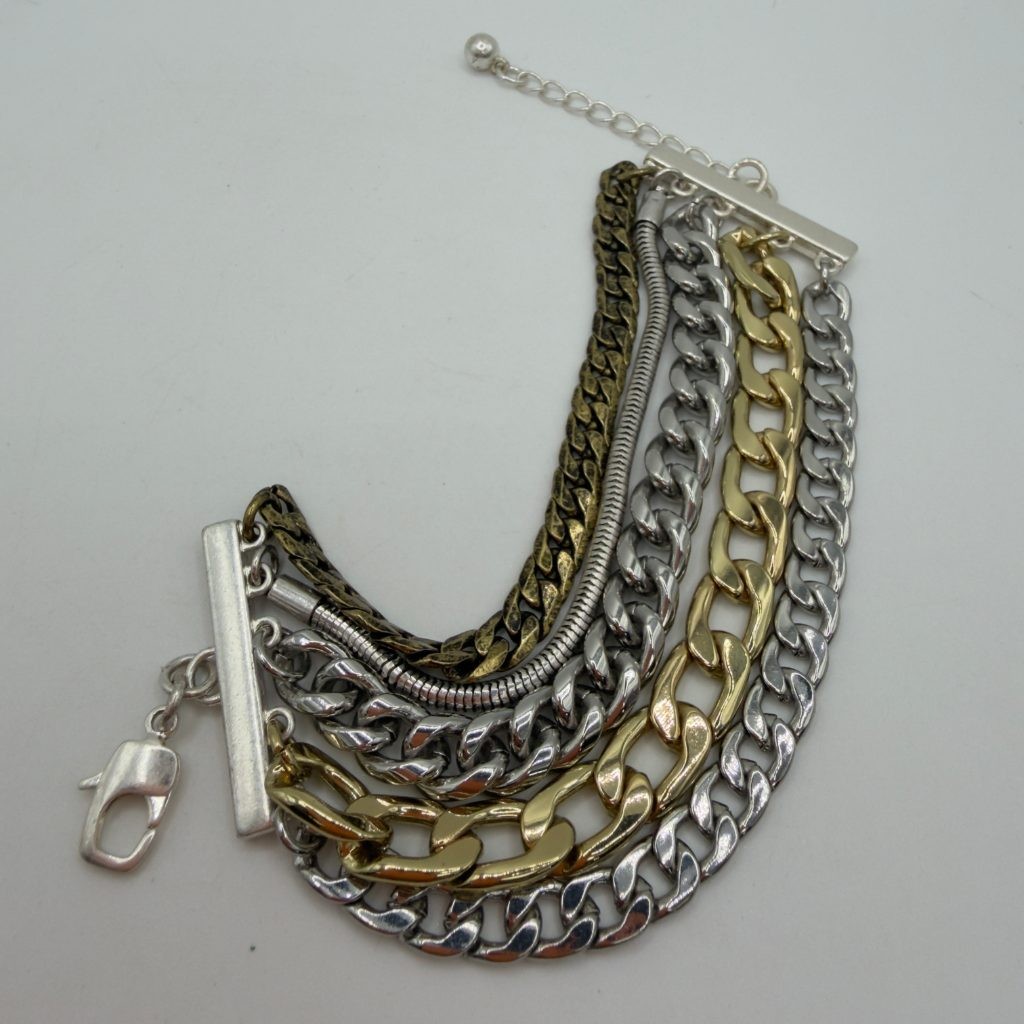 Jenny Bird Multi Chain Bracelet Adjustable 6.5-8.25 Bronze Silver Gold Tone