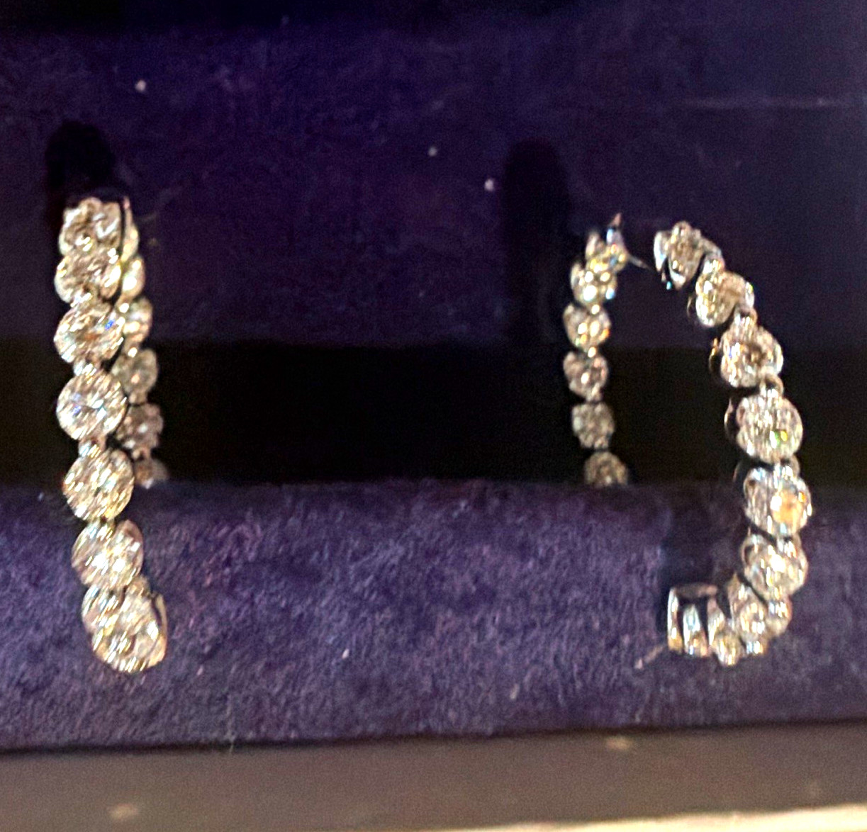 Floating Eternity Hoop Earrings With 5 CTW Round Cut Lab-Grown Diamonds