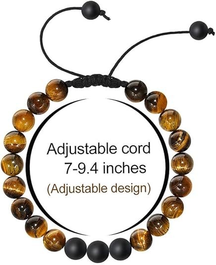 Beaded Bracelets Set Natural Stone 8mm Tiger Eye Birthday Gifts Jewelry 2pcs