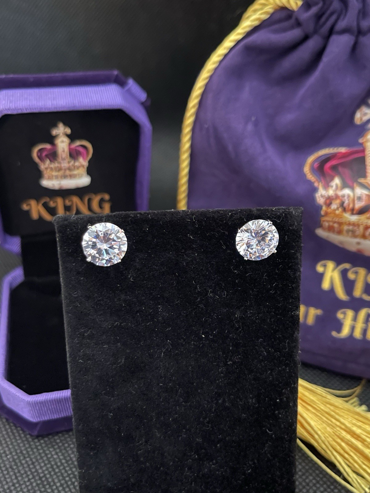 Men’s 10mm Round Austrian Crystal Silvertone Stud Earrings