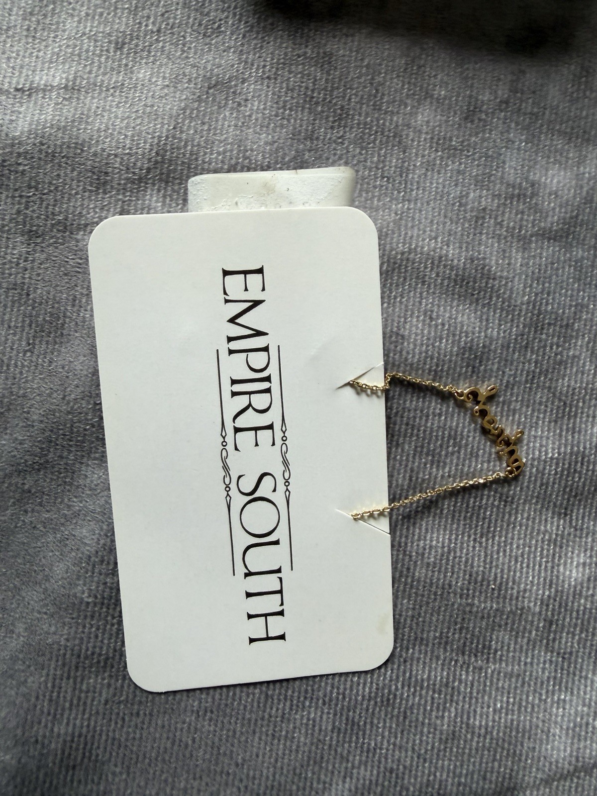 Empire South Georgia Script Nameplate Necklace Gold Tone NWT Boutique Jewelry