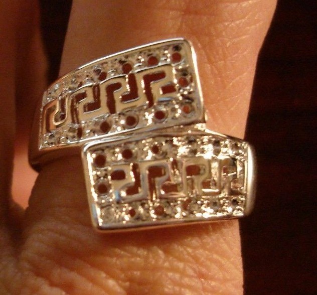 NEW Sterling Silver 925 Women’s ring GREEK KEY DESIGN WRAP SIZES 6,7,8,9