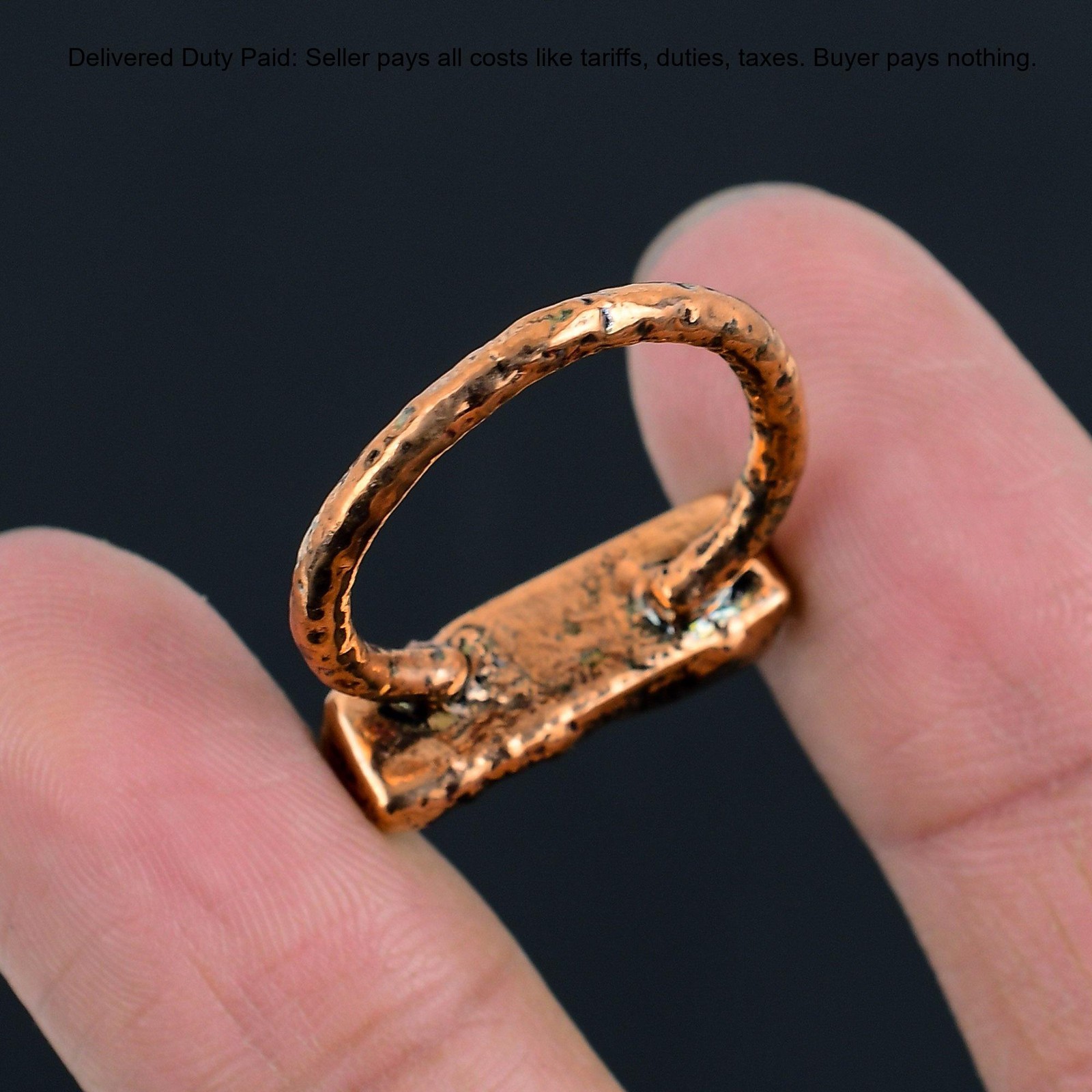Labradorite Rough Gemstone Copper Sister Boho Electroformed Birthday Ring US 8.5