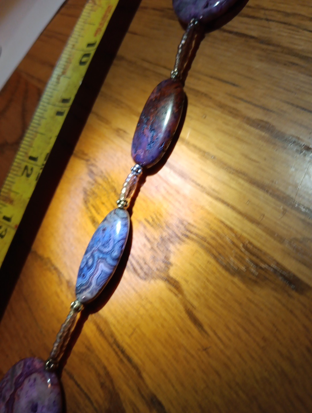 Purple Stone Necklace. 23 In Long