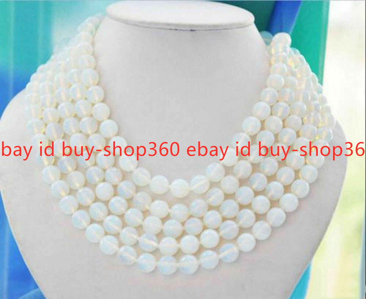 8MM 10MM Round Sri Lanka Moonstone Gemstone Beads Necklace 36-100”