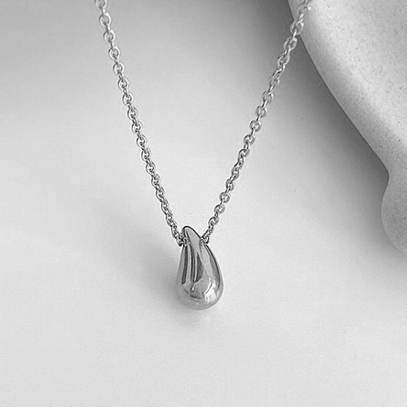 Waterdrop Teardrop Gold Silver Pendant Stainless Steel 16-18″ Chain Necklace PE6