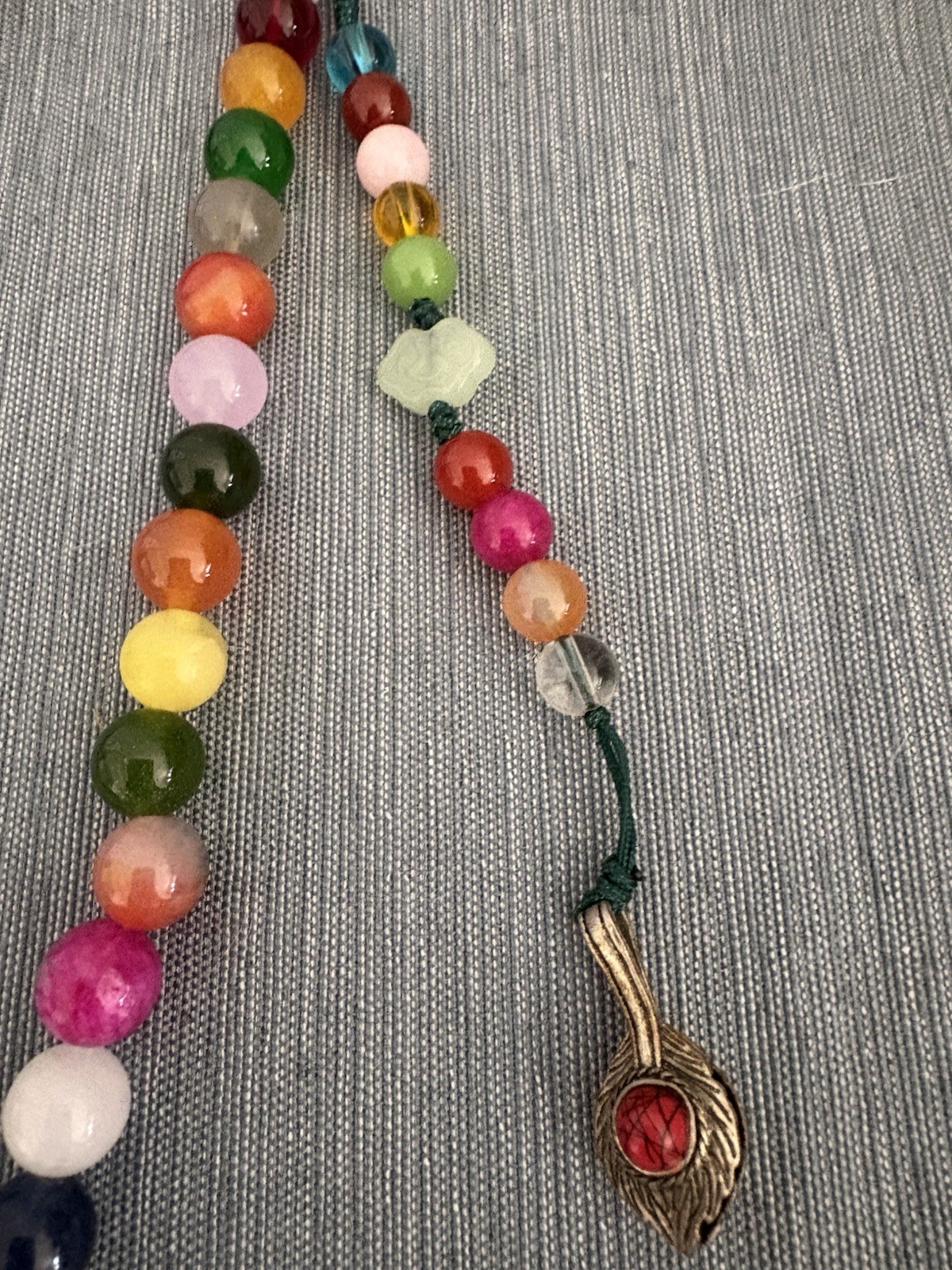 Boho Long Beaded Necklace Multicolor Stone Style Tassel Pendant Statement