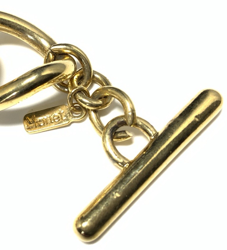 Monet Gold Tone Oval Link Chain Bracelet 8-inches LX111