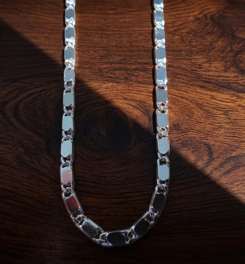 18 Inch Elegant Silver Bar & Link Classic Everyday Statement Chain Necklace