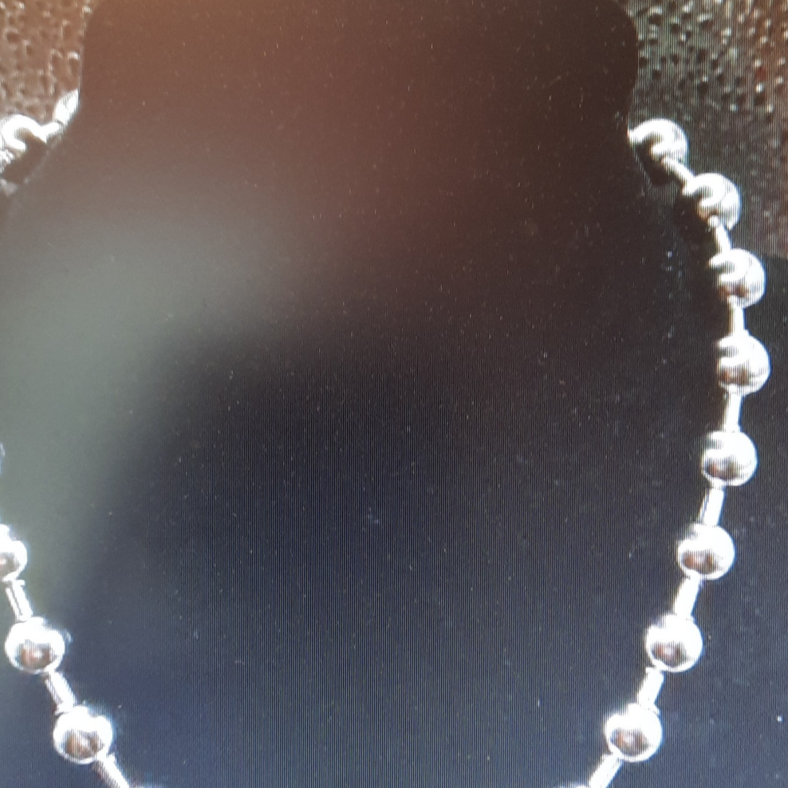 Silver Tone Metal Ball/Bead Chain Beaded Necklace with Box Clasp Closure