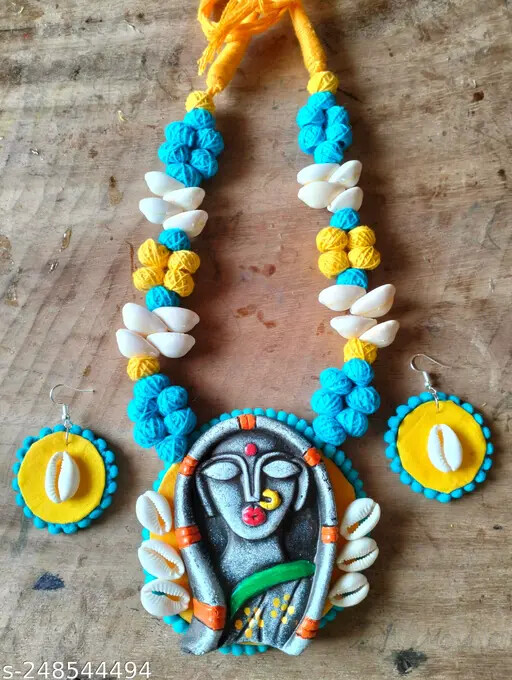 Handmade Festive Wear Necklace Set With Pair Of Earrings For Womens and girls