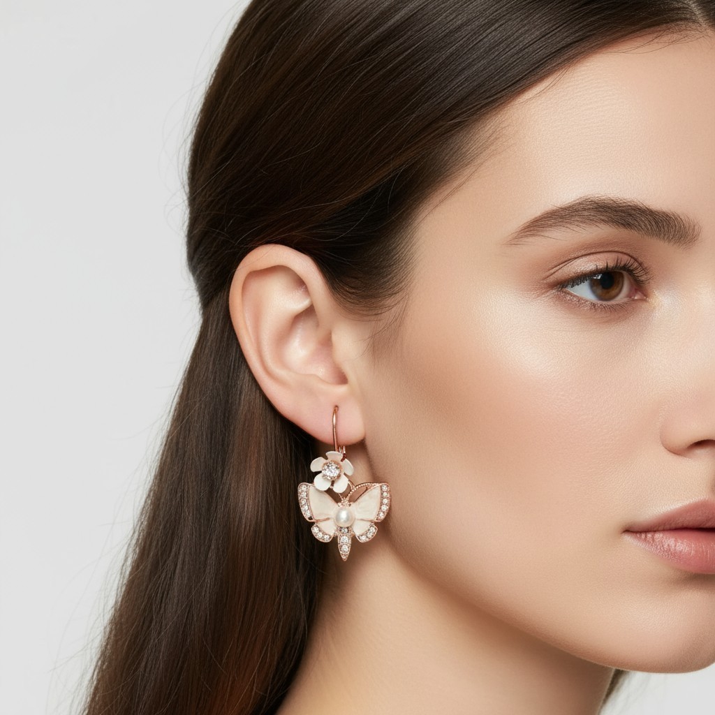 Betsey Johnson Rose Gold Butterfly Drop Earrings | Perfect Gift for Her