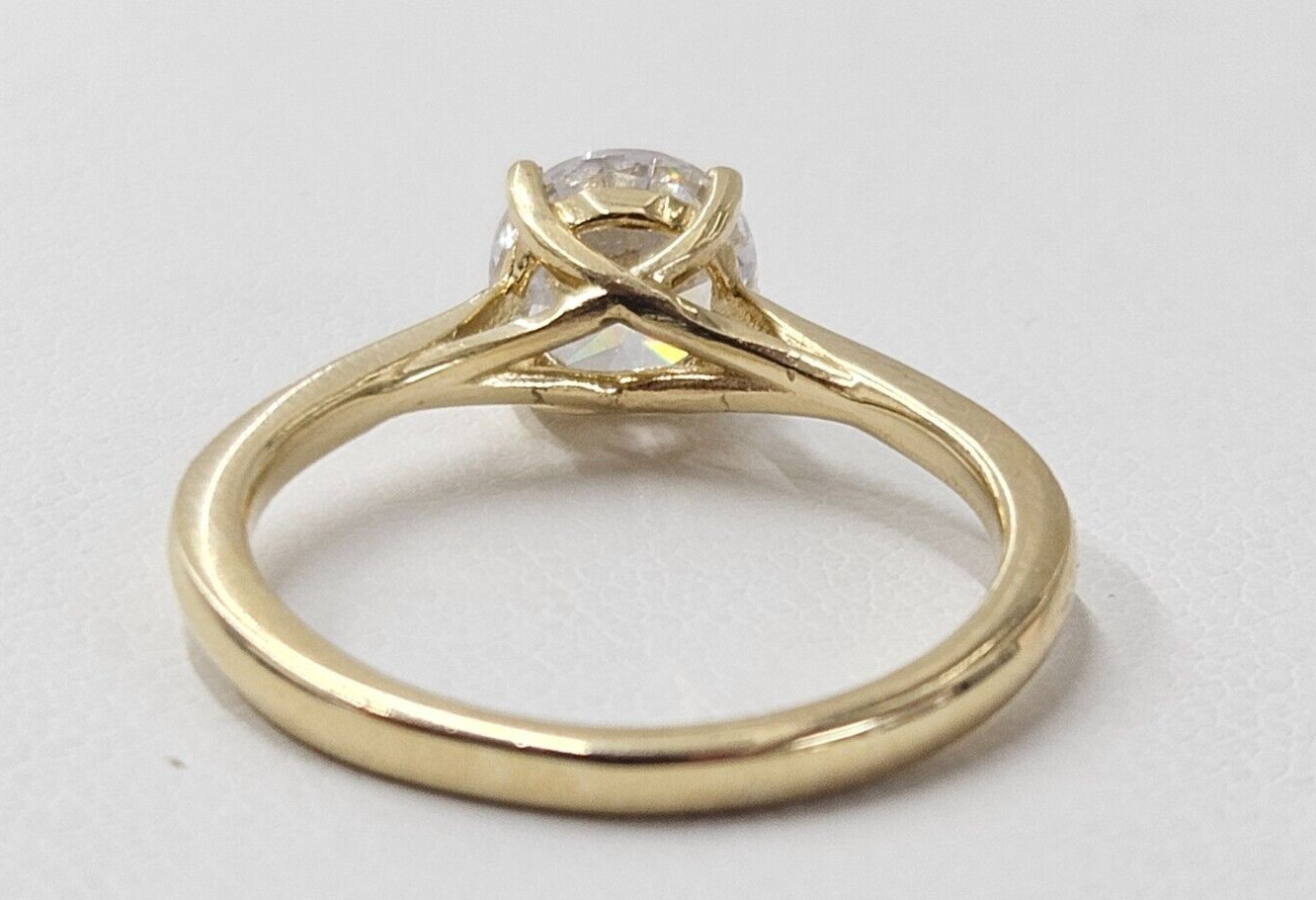 Real 14K Yellow Gold Engagement Ring, Cubic Zirconia 3 Gr, Size 6.5 MorisJewelry
