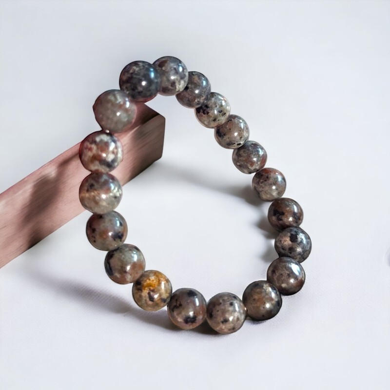 Yooperlite Bracelet 10mm Natural Stones Unisex Healing Bracelet