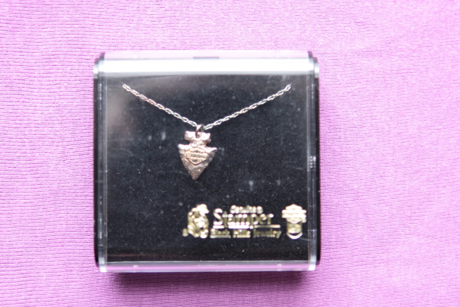 Vtg Black Hill Sterling Silver Harley Davidson Arrow Pendant with Sterling Chain
