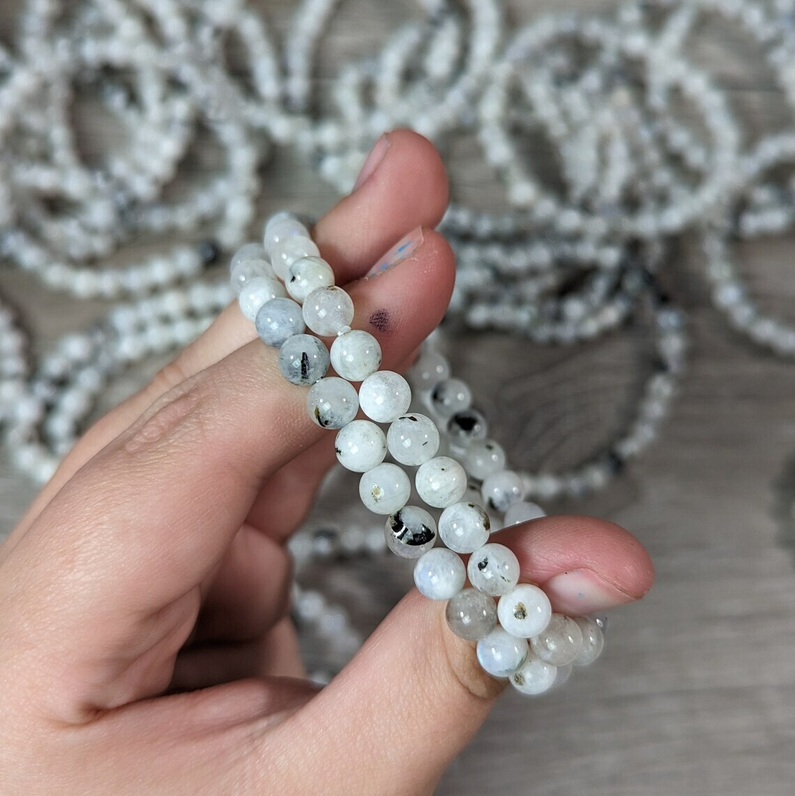Rainbow Moonstone Dainty Bracelet 6mm Moonstone Healing Bracelet Gift for her