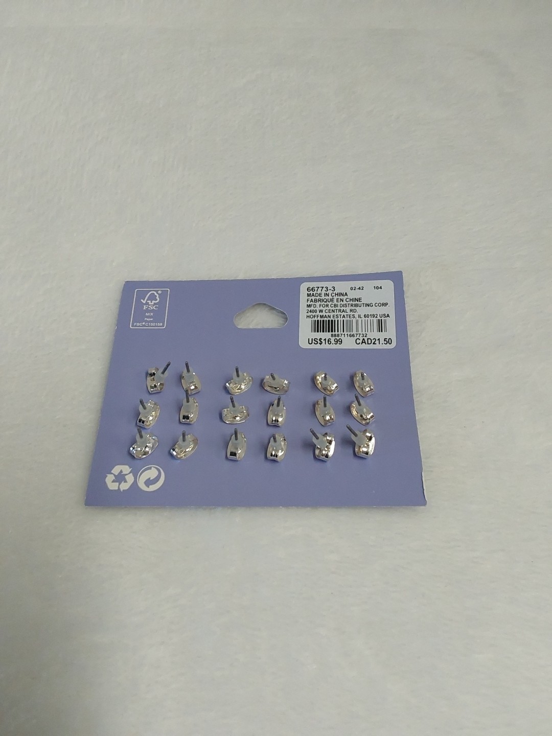 Claire’s Sensitive Solutions Silver Tone (9) Pairs Rhinestone Post Earrings BNWT