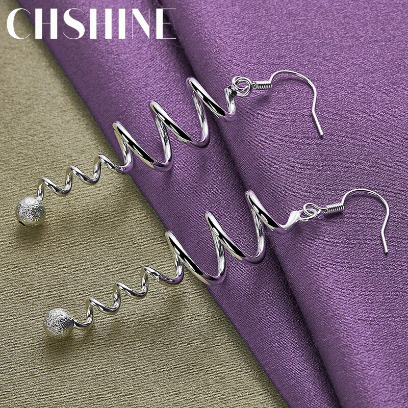 CHSHINE 925 Sterling Silver Spiral Earrings For Women Fashion Charm Jewelry