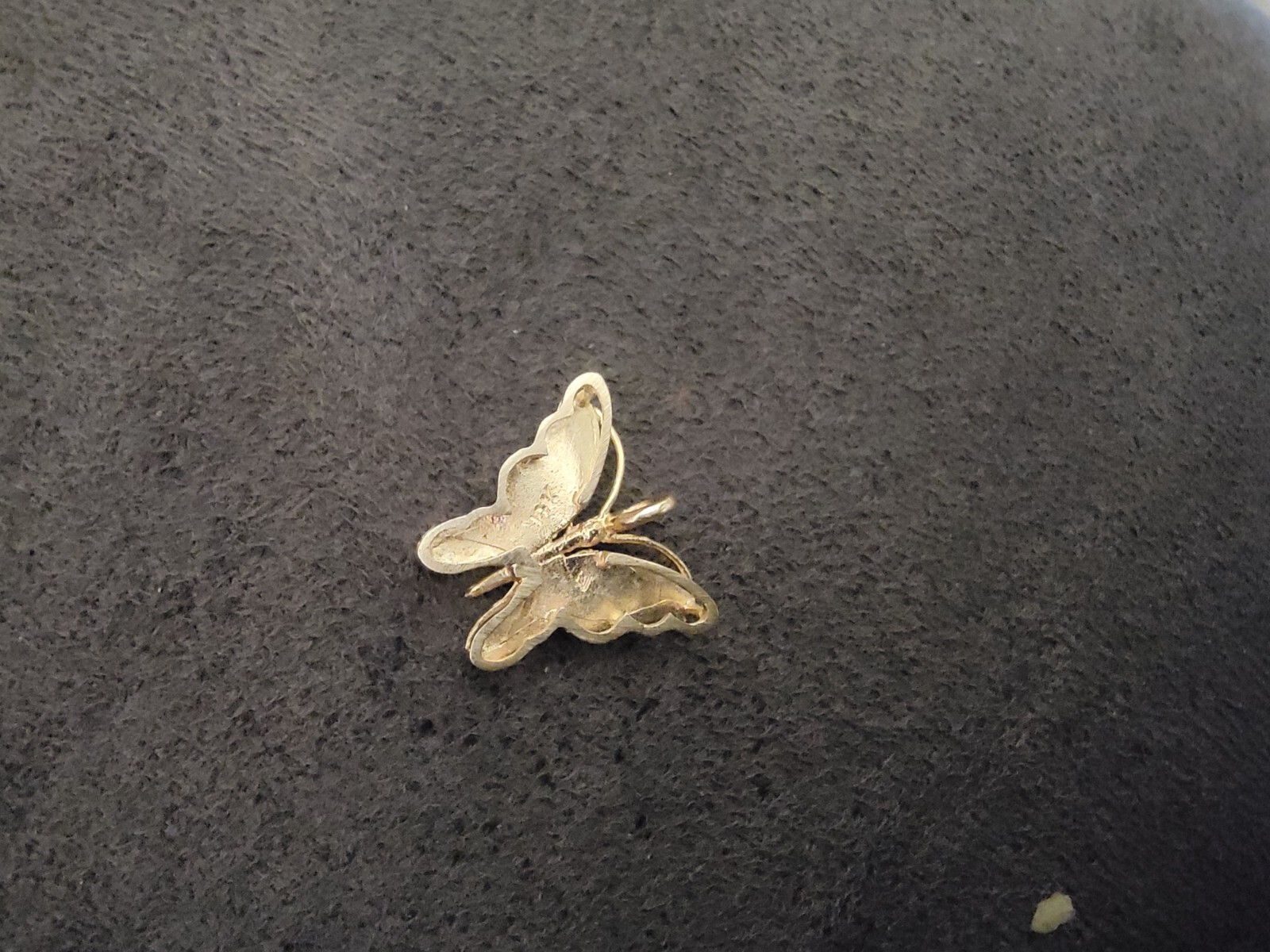 a gold butterfly not sure what kt tested with 22 acid ans did not wash away