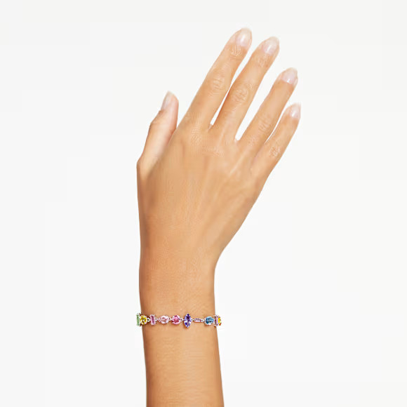 Swarovski 5656427 DISPLAY Gema Multicolored Mixed Cuts Bracelet, Size Medium