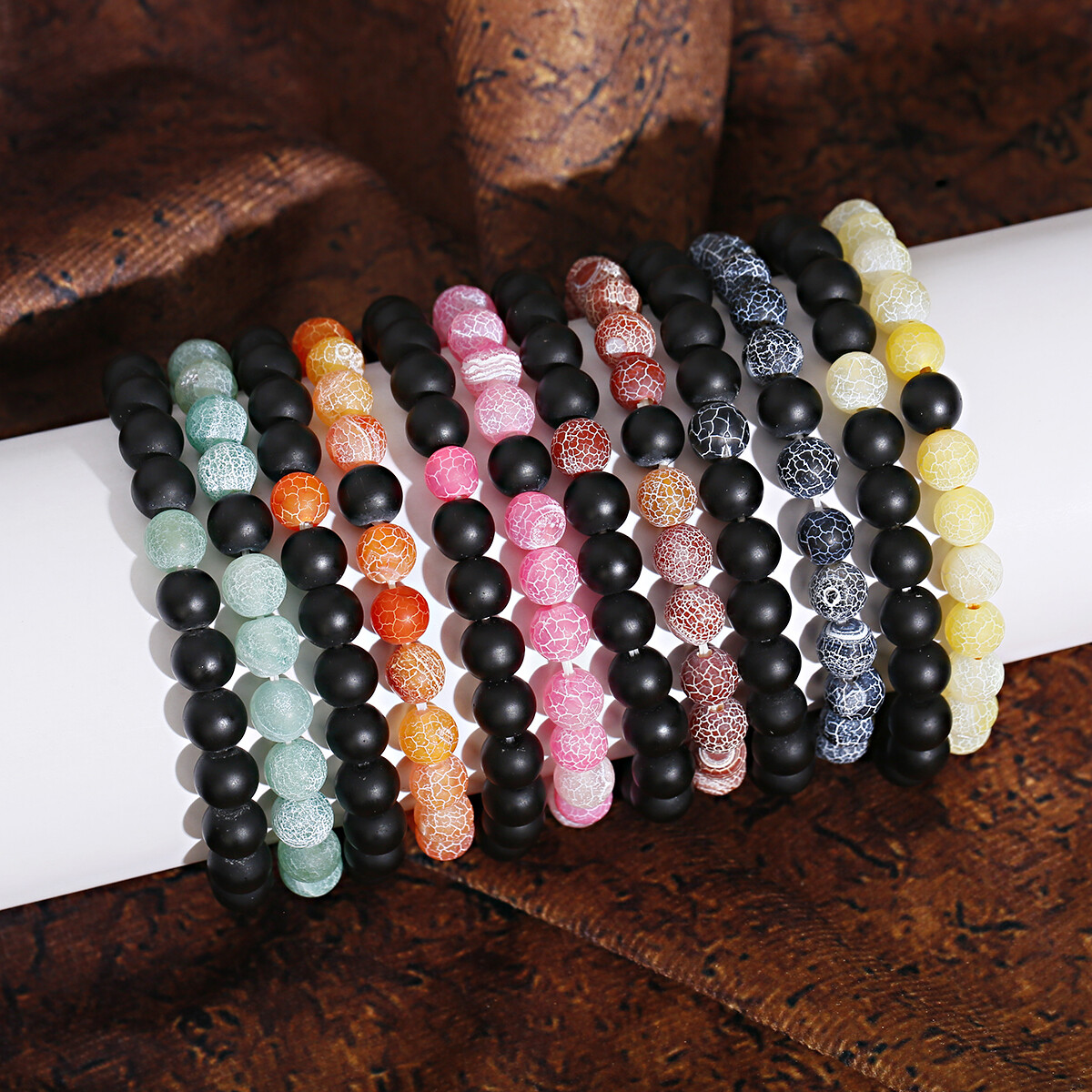 Wholesale 50 Pcs Natural Stone Bracelets Men’s Chakra Healing Power Bangles Lot