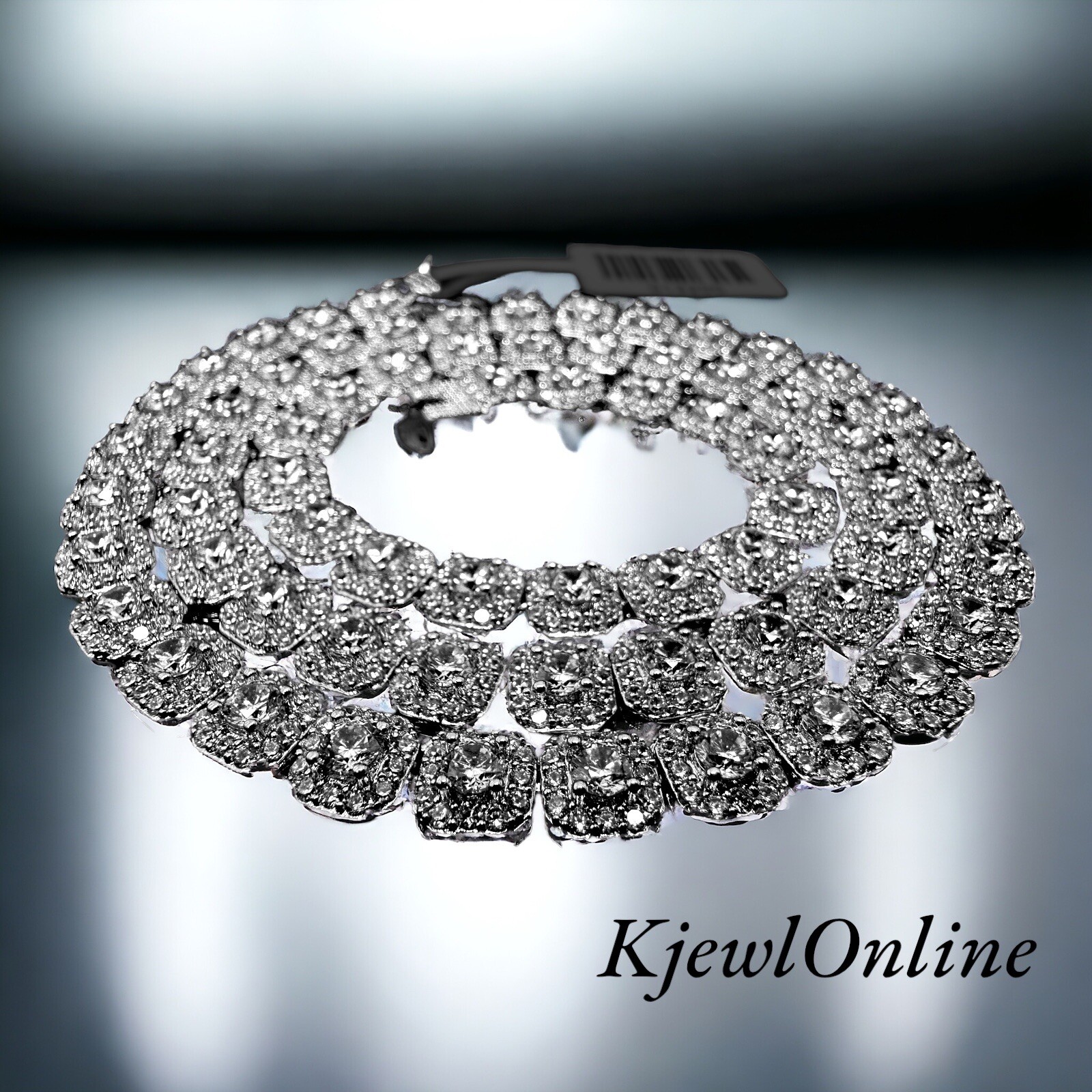 Hip Hop Iced Out Chain | AAA+ CZ Ice Cube Tennis Necklace | Silver Plated Brass