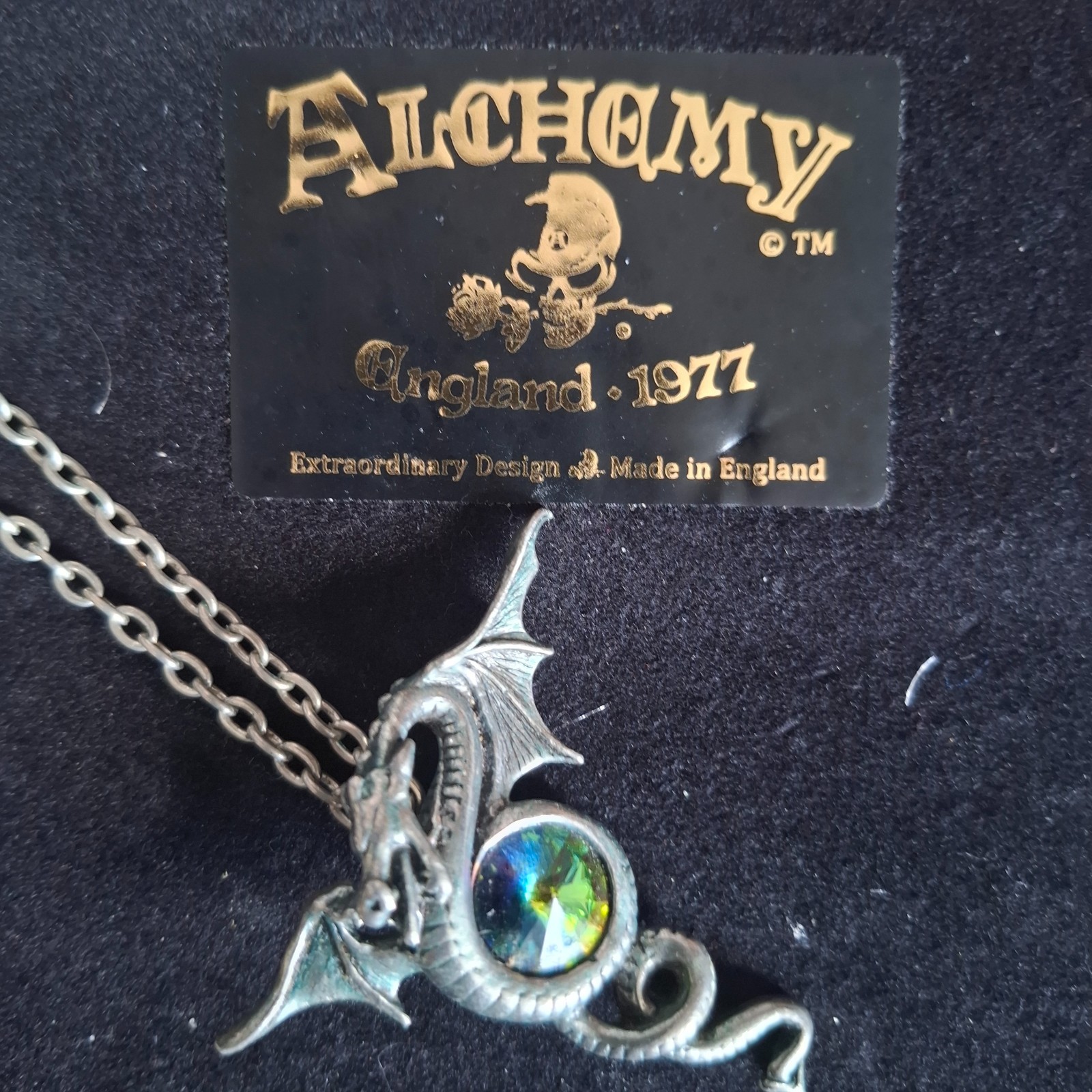 Alchemy Gothic Anguis Aeternus Pendant. Jewelled Dragon(P346) 2003