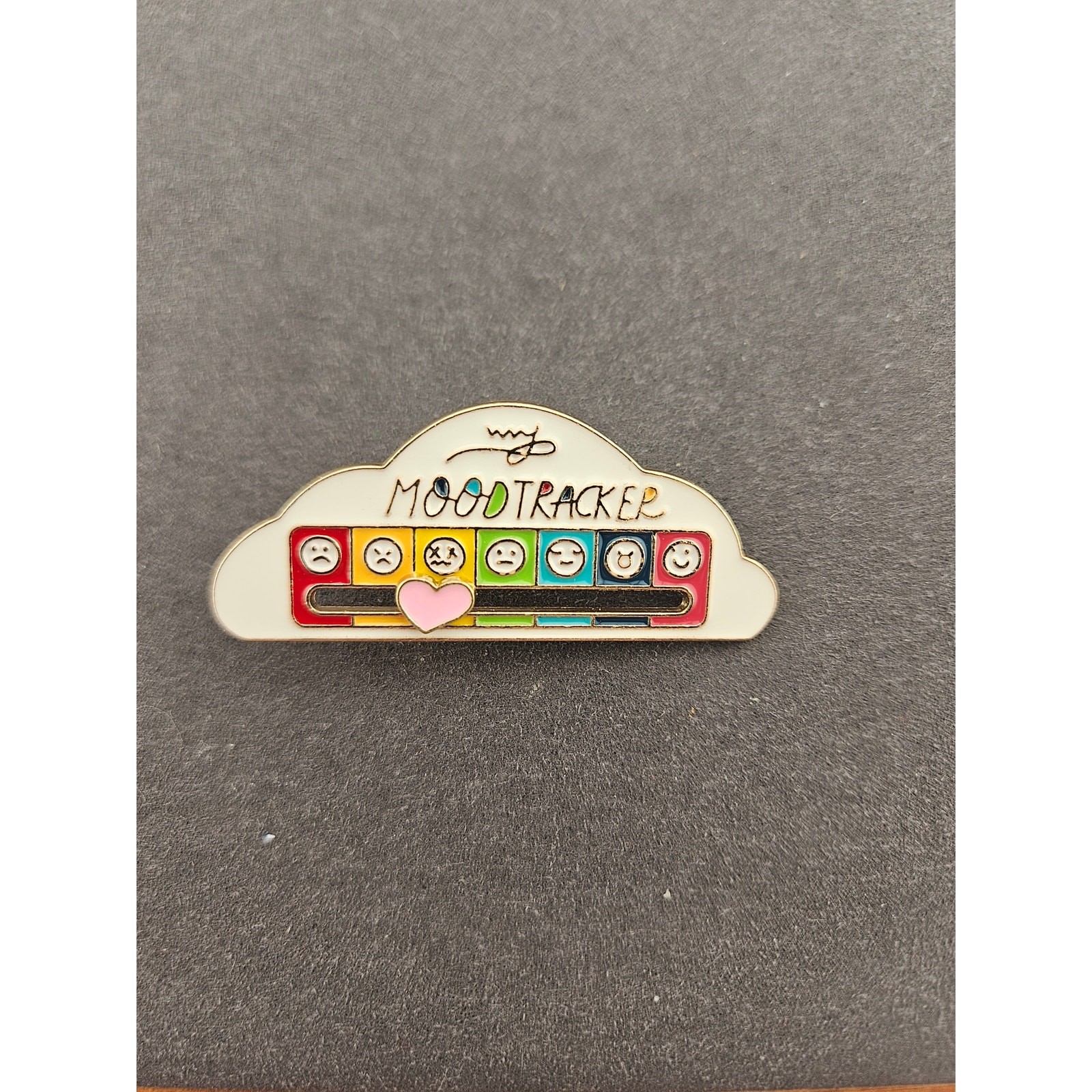 My Mood Tracker Brooch Pin Rainbow Cloud Mental Health Healthcare Teacher