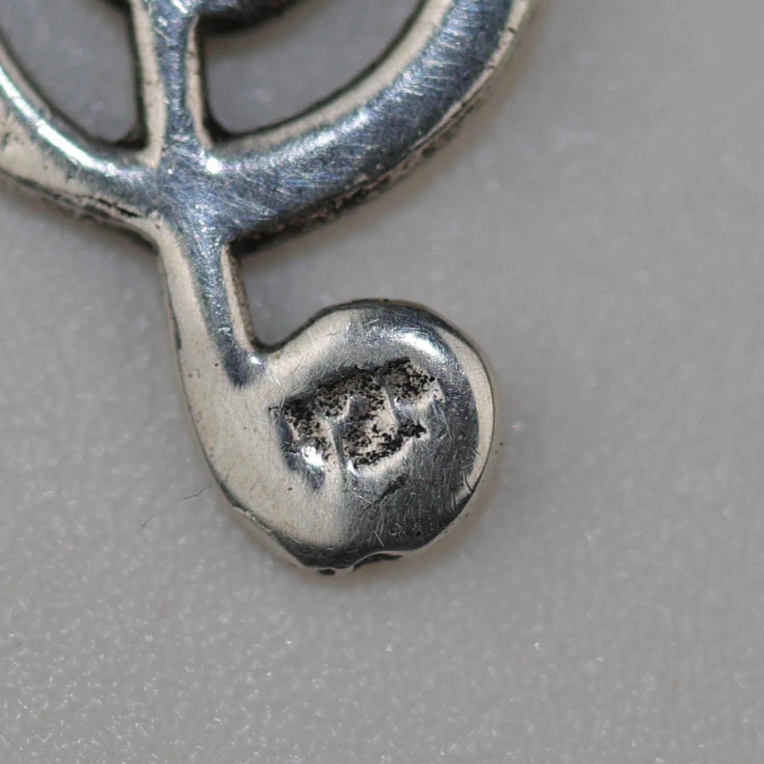 Sterling Silver Treble Clef Pendant Necklace 925 Italy 16″ Box Chain Music Note