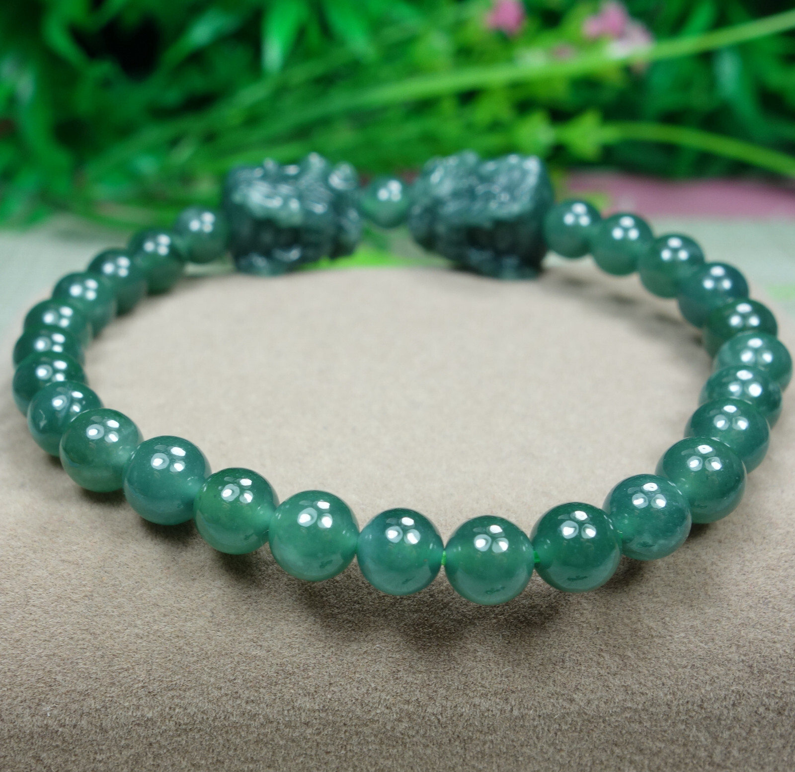 Certified Icy Green 100% Natural A Jadeite jade Dragon Head Bracelet 精工龙头 手链