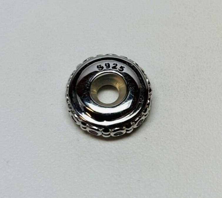 Gnoce Sterling 925 Silver Pink Sweet Love Spacer CZ Bead Charm – .07