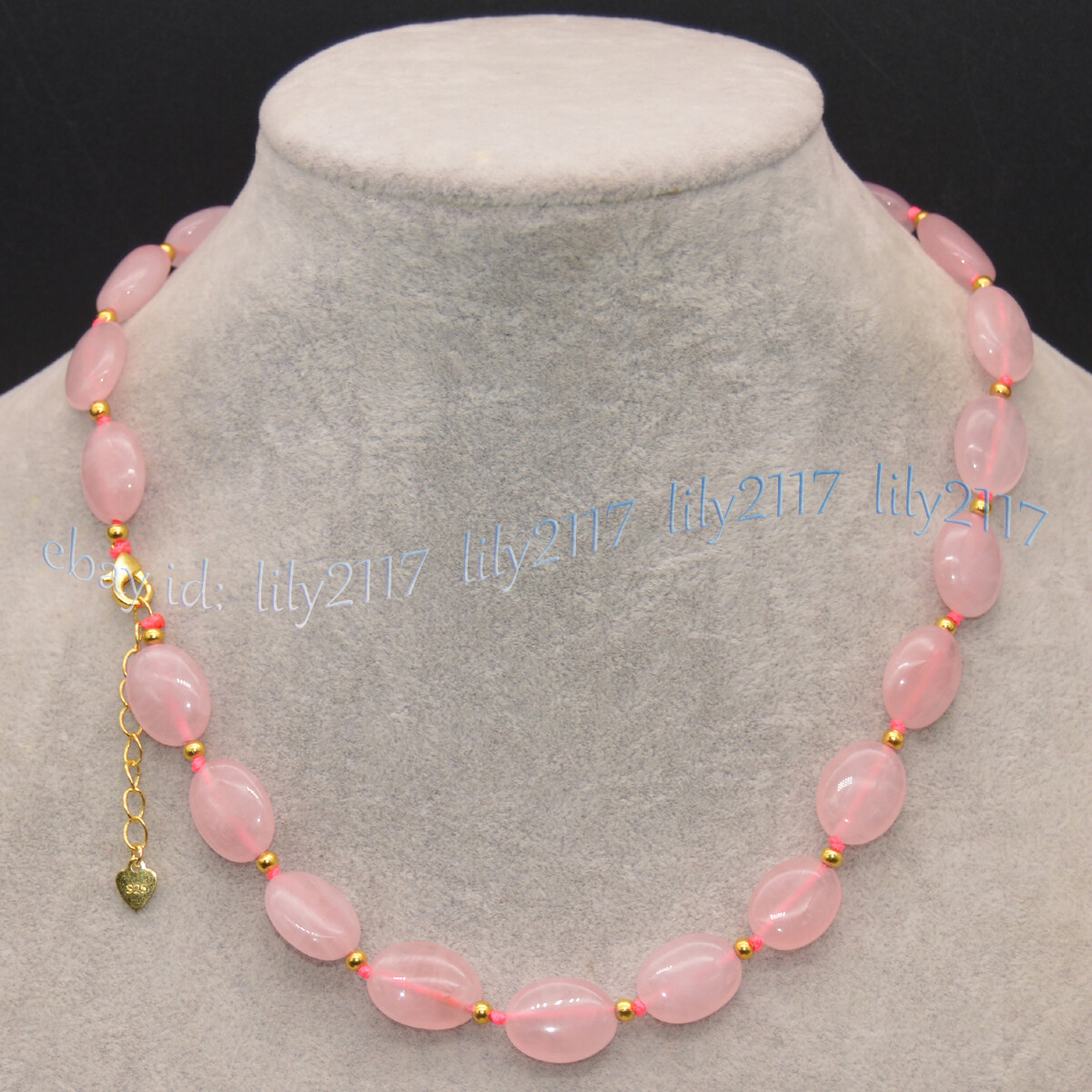 Natual Pink Rose Quartz Flat Oval Gemstone Beads Necklace 14-48 inches 12x16mm