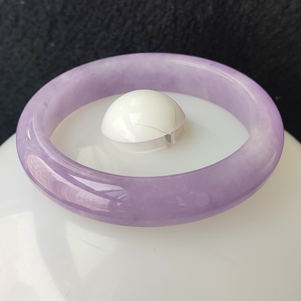 Certified Grade A Lavender 59mm Natural Burma Jade jadeite Bangle Bracelet