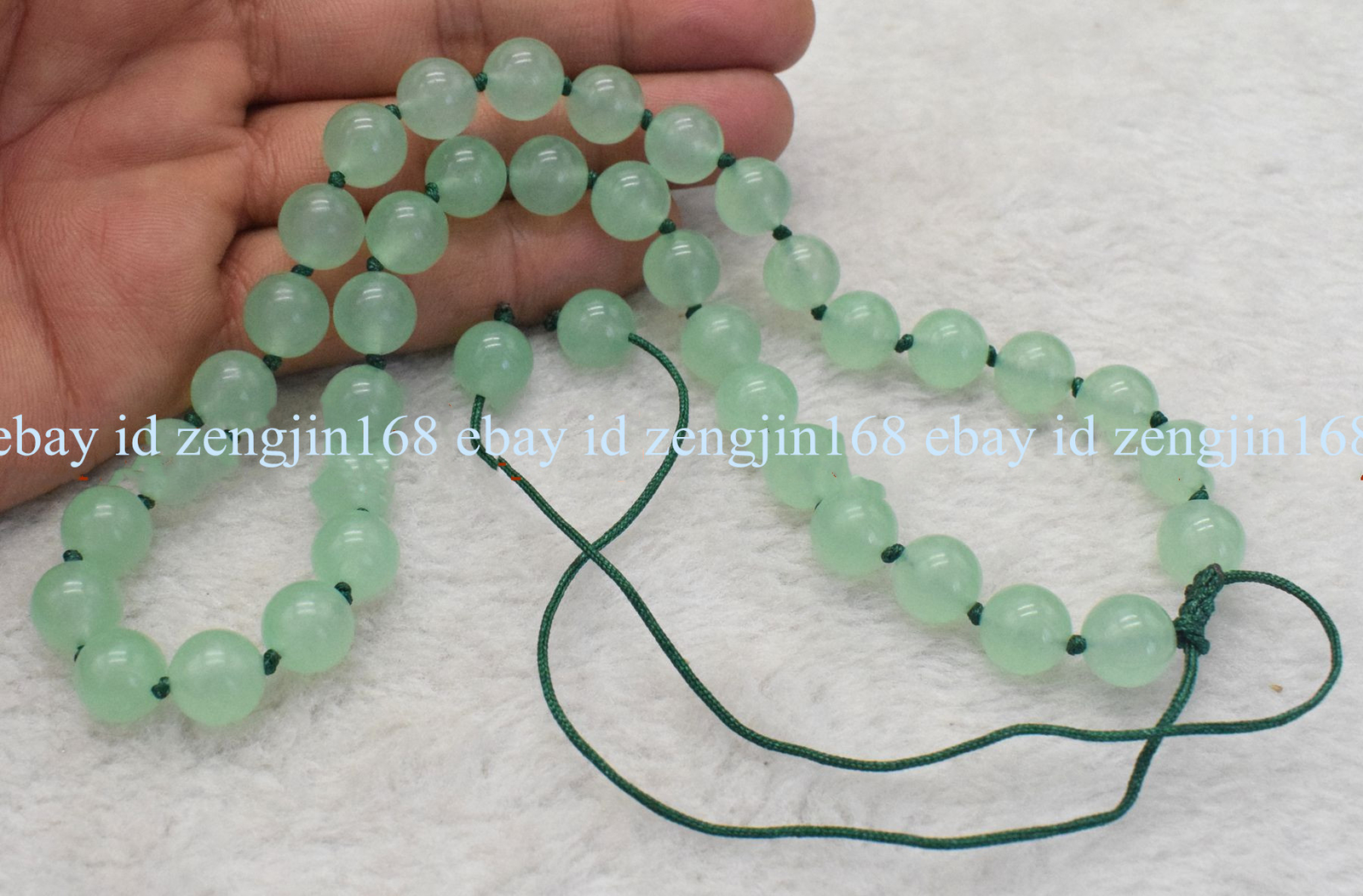 Natural 6/8/10/12mm Light Green Jade Round Gems Beads Adjustable Necklace 18″