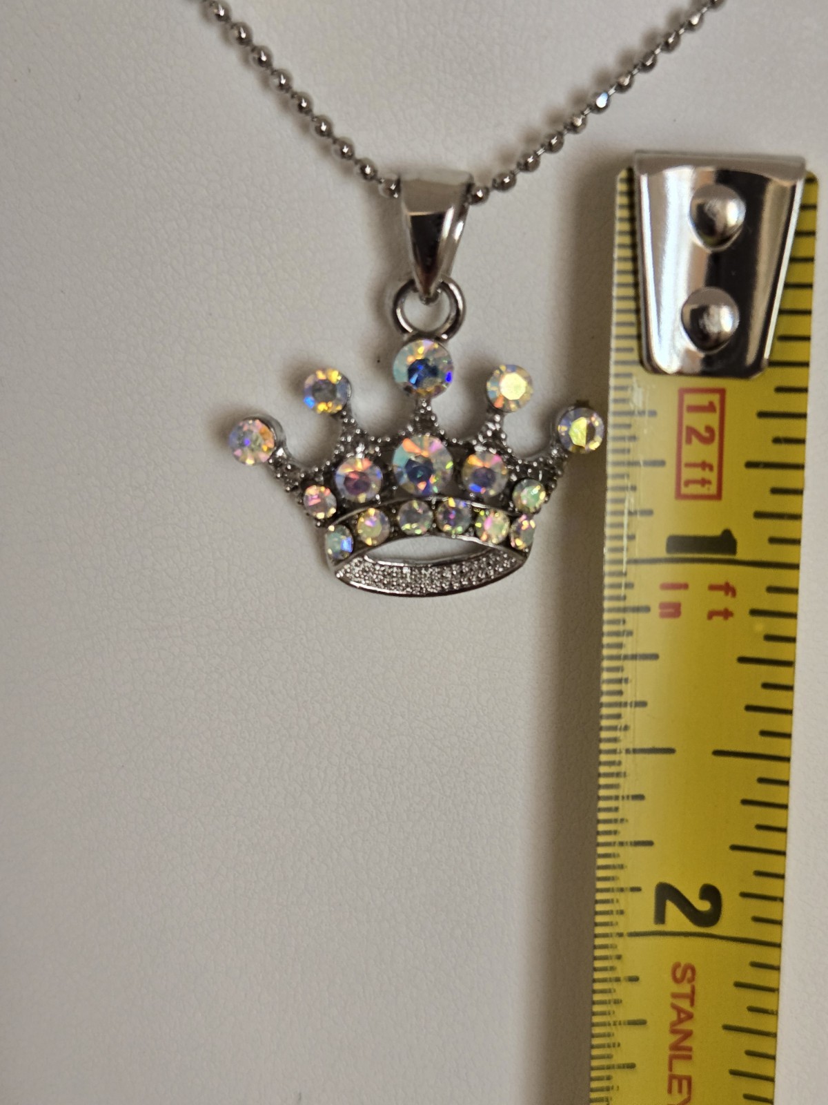 10 Pcs. Silver Crown AB Rhinestone Princess Party Bridal Shower Gifts Necklaces