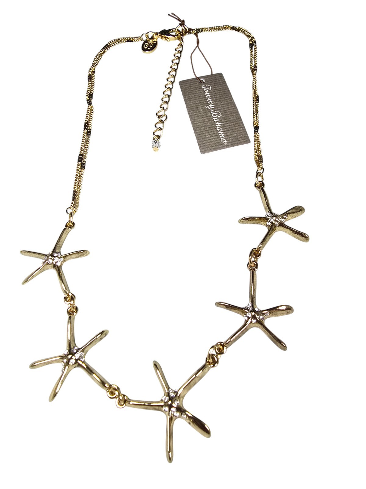 Tommy Bahama Captiva Seastars Gold Plated Crystal Necklace NWT