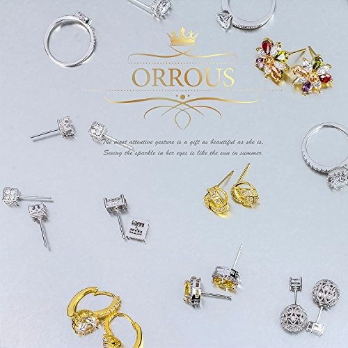 Orrous 18k Gold Plated Simulated Pearl Cubic Zirconia Accented Drop Earrings