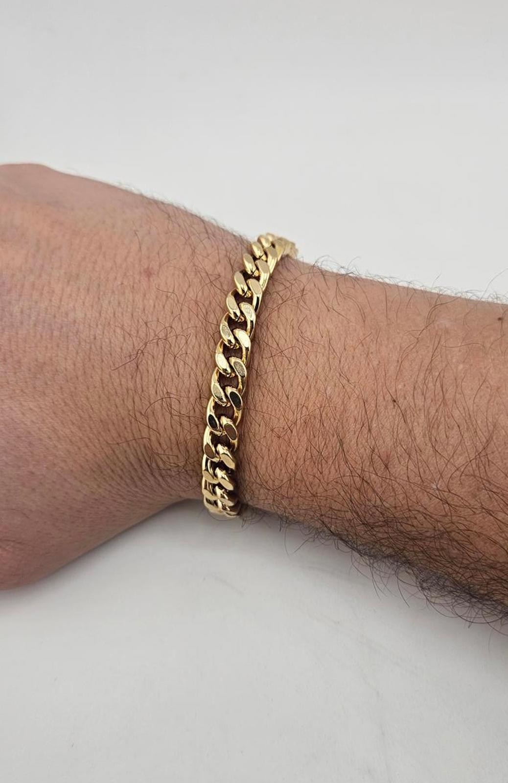 8.5in 14k Gold Plated 7.8mm Miami Cuban Bracelet