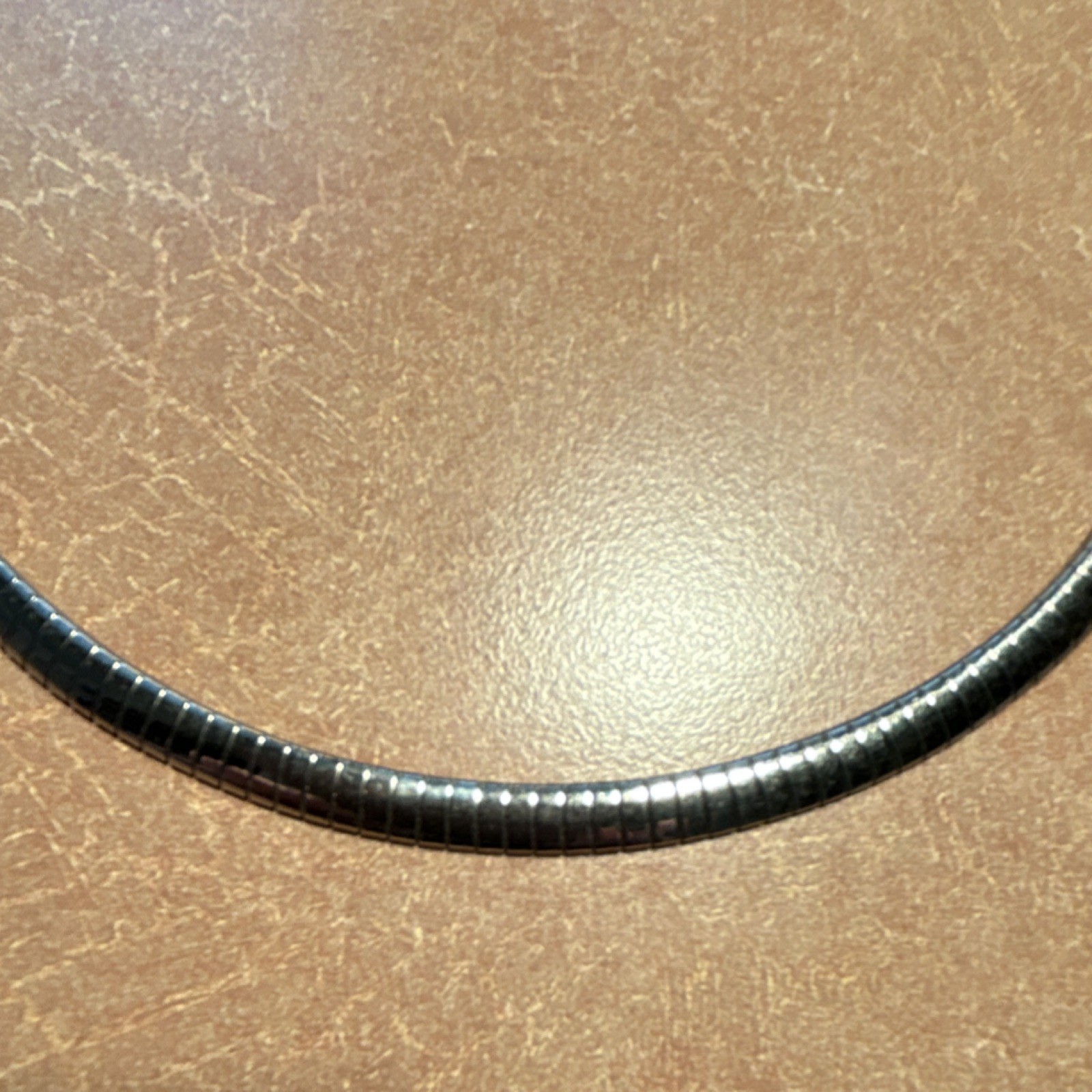 Sterling Silver Omega Necklace 17”. 32 grams. 935. Has safety hook.