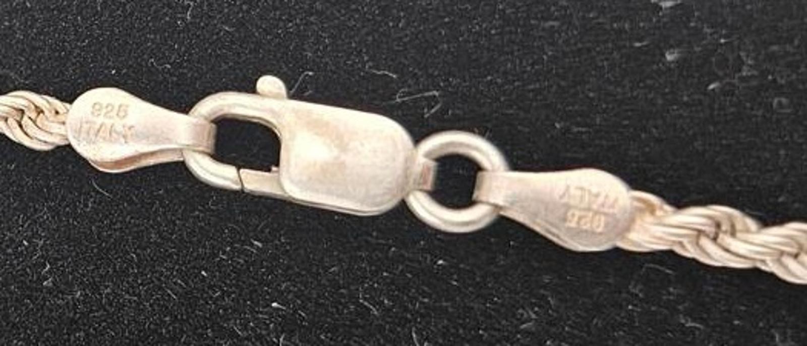 24in Sterling Silver 2.2mm Rope Necklace Chain