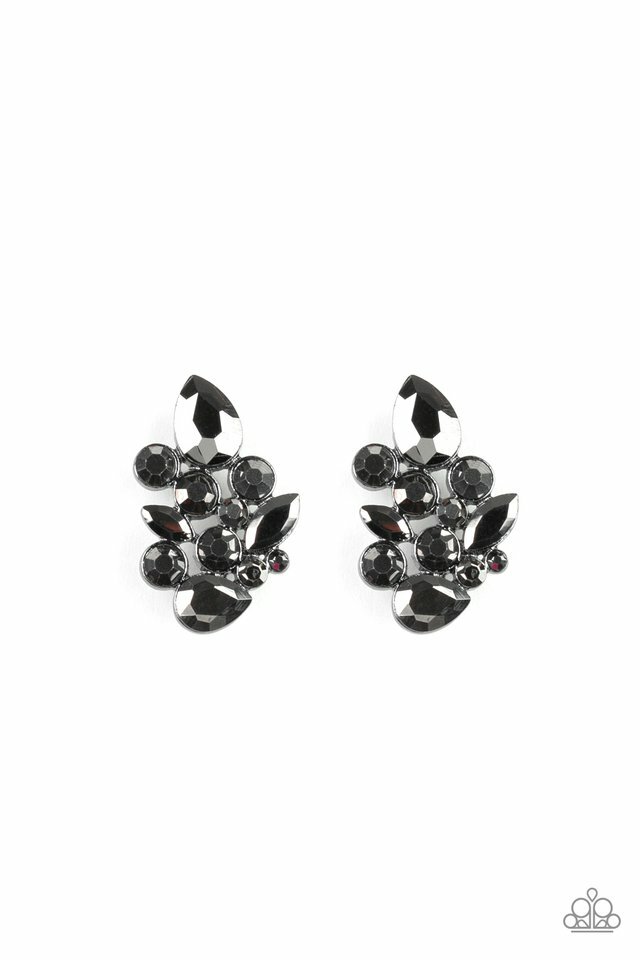 Galaxy Glimmer Black hematite Stud Post back Paparazzi Earring