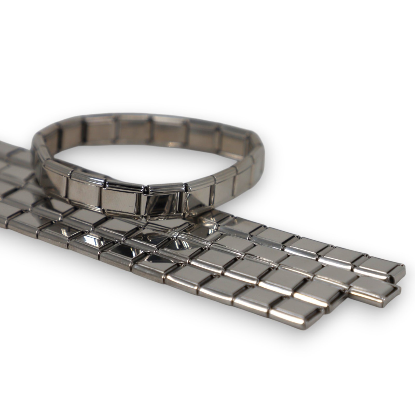 Italian Link 5pc Set Blank Starter Charm Bracelets Stailness Steel 18 Link 9mm