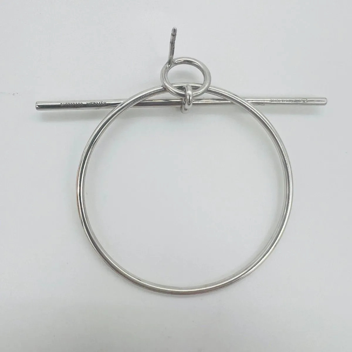 HERMES Echappee Hoop Earrings Silver 925 with Box & Dust Bag