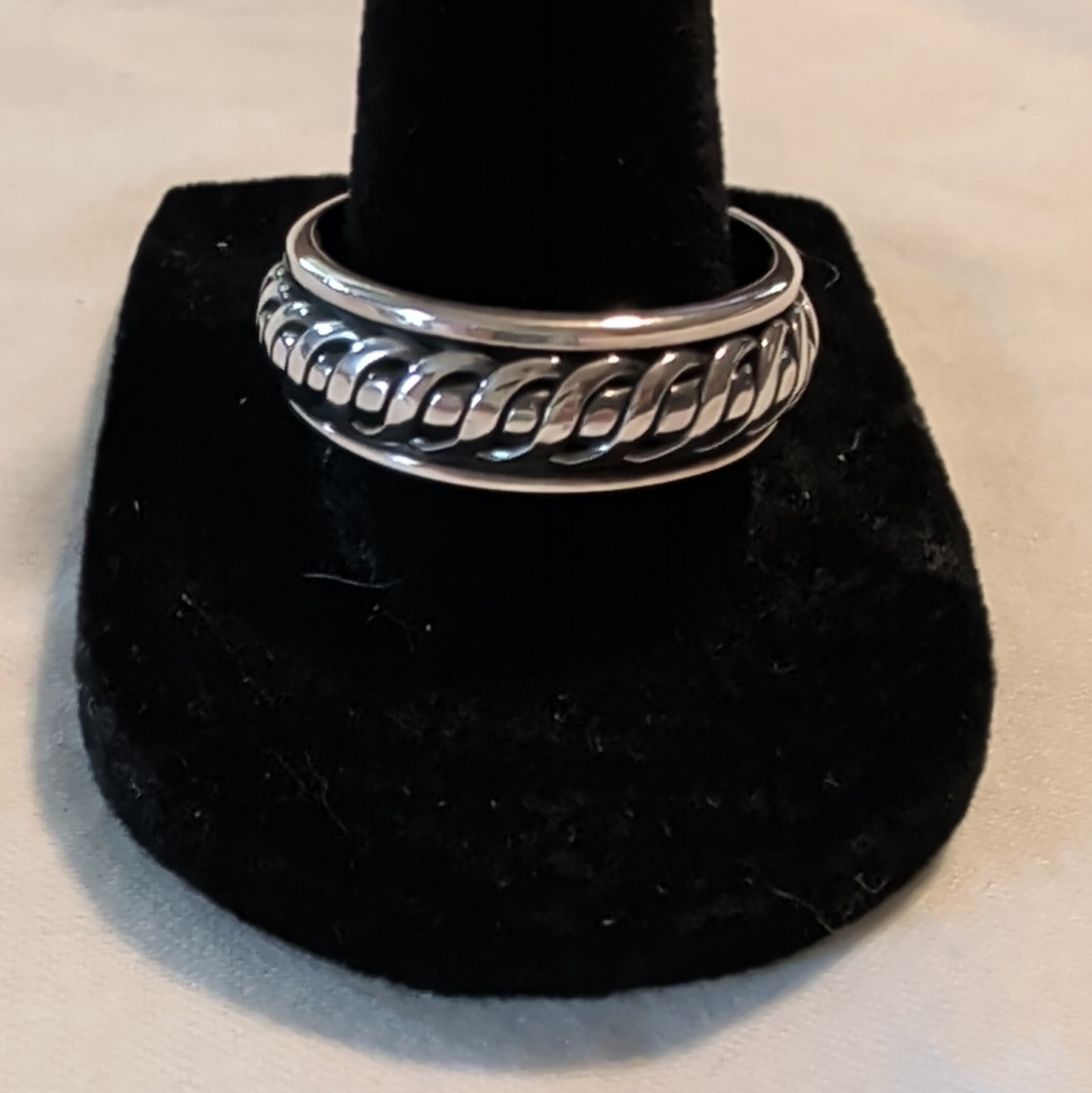Sterling Silver Spinner Ring Sz 11.25 8.4mm Wide 9.67 Grams