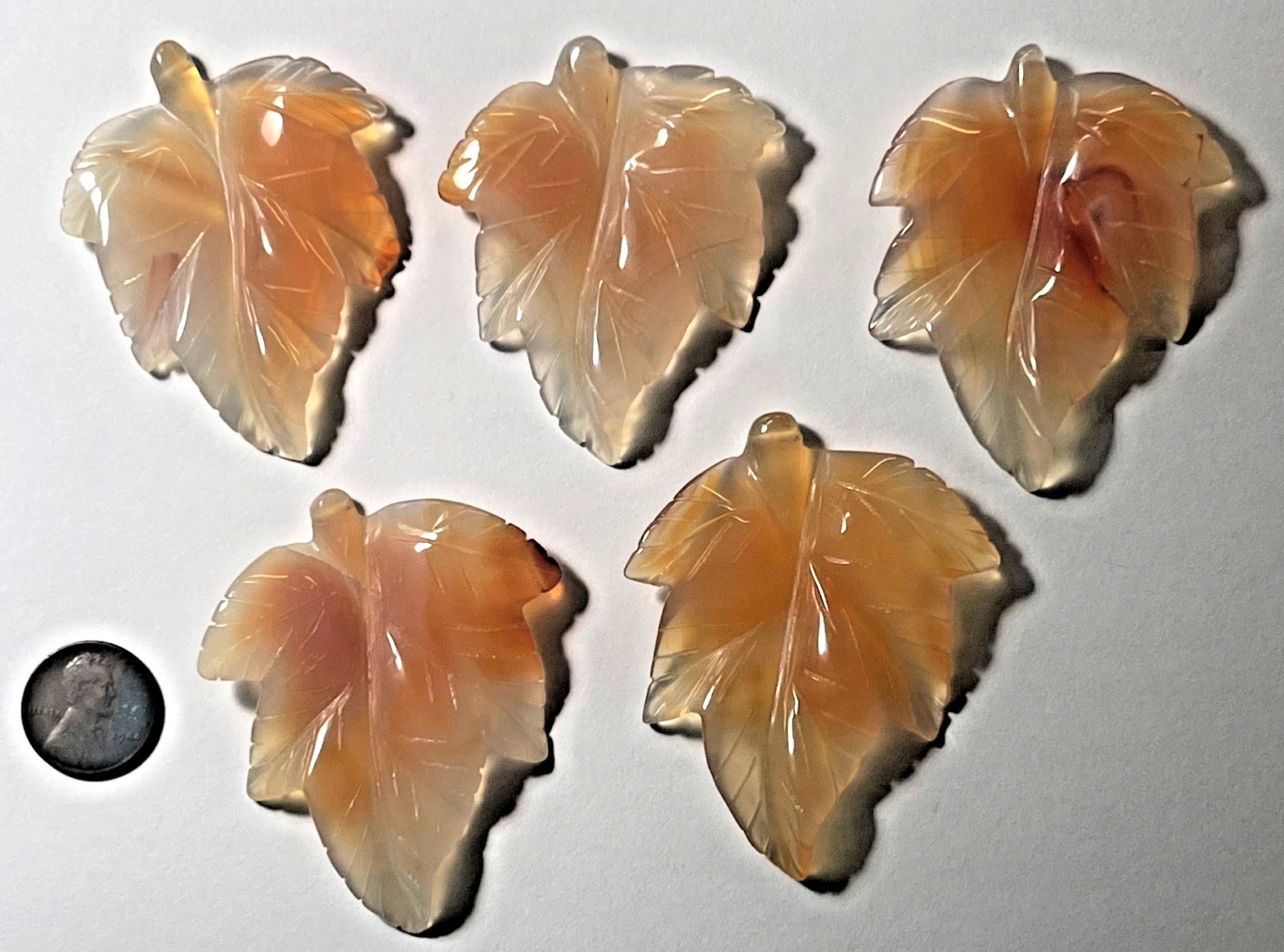 VINTAGE BEAUTIFUL CARNELIAN CARVED LEAF PENDANT HOLE 60X50MM 2.5X2″ WHOLESALE
