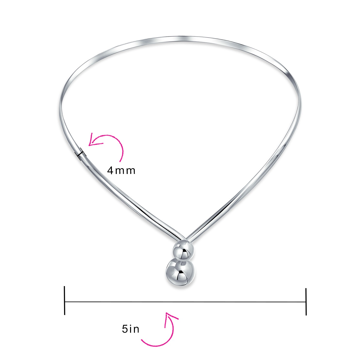 Geometric Choker V Shape Interlocking Balls Collar Statement Necklace For Women