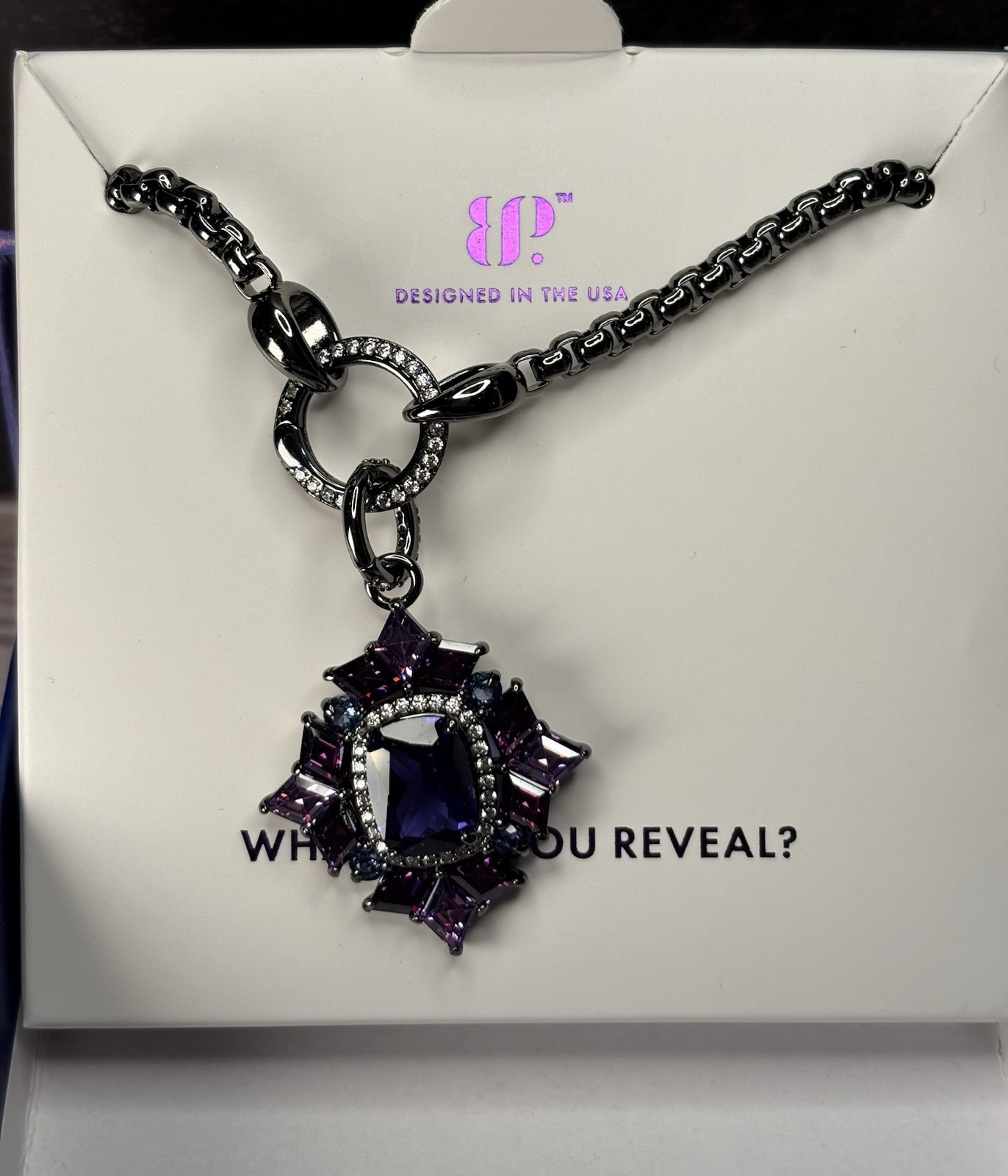 Bp Jewelry | Sirens Necklace “Deep See Whispers” Tanzanite W/ array of CZ