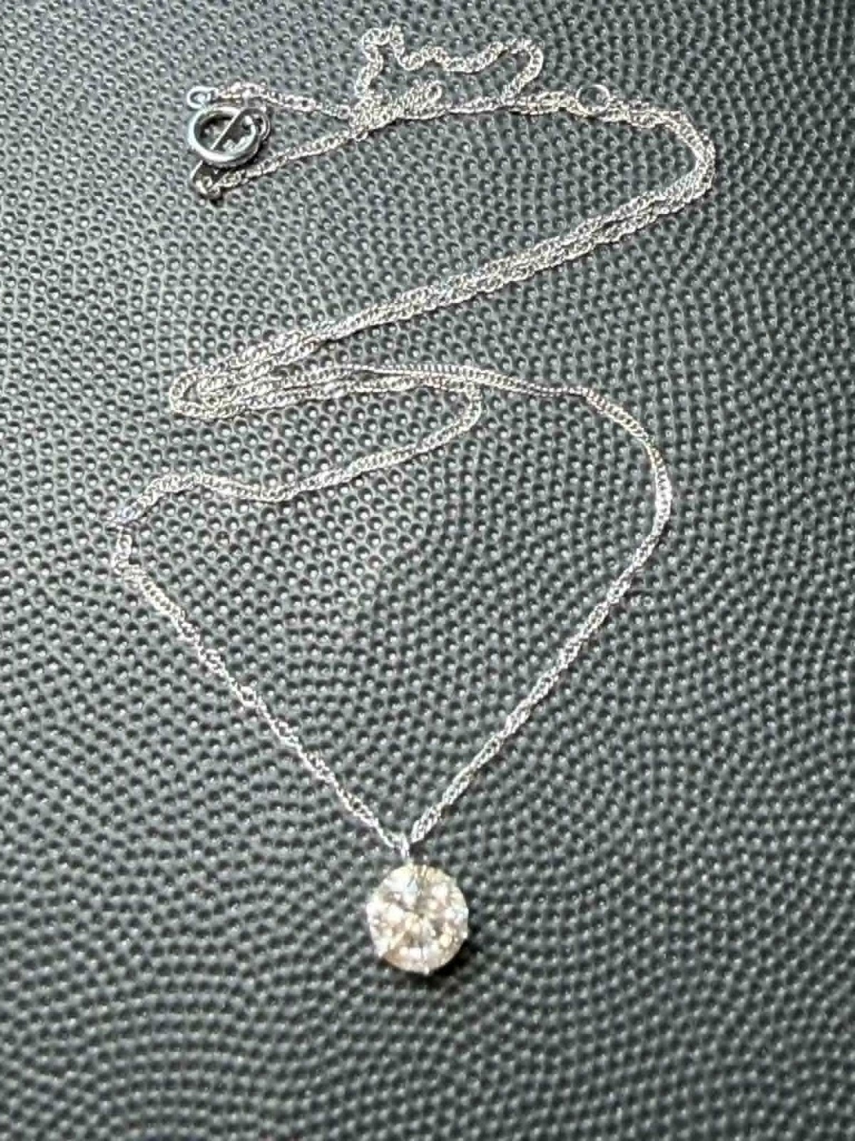 Vintage 1.3CT Natural Diamond Pendant Pt999 Pure Platinum Necklace w/Certificate