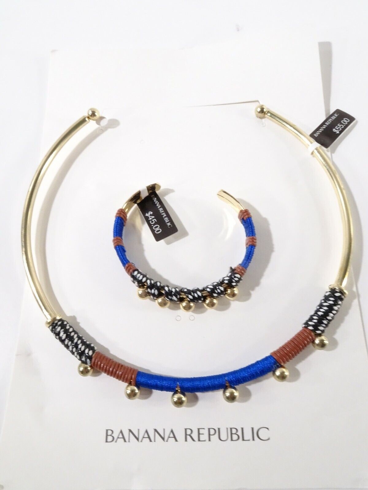 Banana Republic Women’s Sphere Collar Cuff Necklace Bracelet Set NWT 125